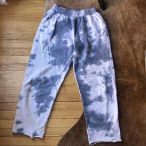 Love + harmony Tie-Dye blue white Jogger Pants size small 100% cotton